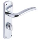 Smith & Locke Corfe Fire Rated WC Door Handles Pair Polished Chrome