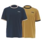 DEWALT Wilbury Short Sleeve T-Shirts Djion & Navy 2X Large 48-50" Chest 2 Pack