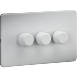Knightsbridge  3-Gang 2-Way LED Intelligent Dimmer Switch  Matt White