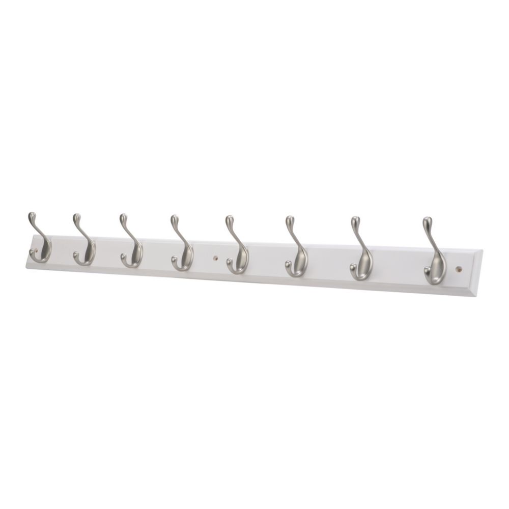 Essentials 8-Hook Rail White 910mm x 95mm - Screwfix