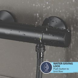 Grohe Precision Trend Exposed Single Outlet Thermostatic Matt Black Bar Mixer Shower Valve