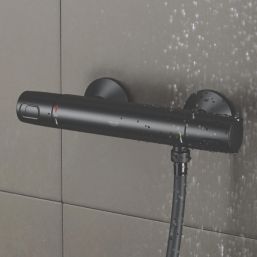 Grohe Precision Trend Exposed Single Outlet Thermostatic Matt Black Bar Mixer Shower Valve