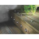 LAP Coldstrip 30mm Outdoor Round LED Recessed Deck Light Kit Brushed Chrome 4.4W 10 x 19.5lm 10 Pack