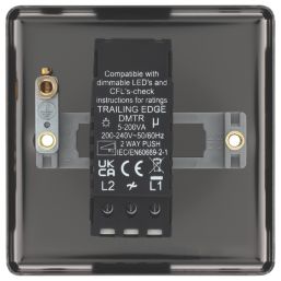 LAP  1-Gang 2-Way LED Dimmer Switch  Antique Brass with Colour-Matched Inserts