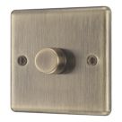 LAP  1-Gang 2-Way LED Dimmer Switch  Antique Brass with Colour-Matched Inserts