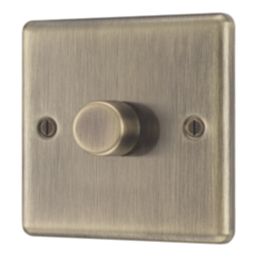 LAP  1-Gang 2-Way LED Dimmer Switch  Antique Brass with Colour-Matched Inserts