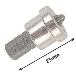 Titan  6.35mm 25mm Hex Shank PH2 Screwdriver Bits 2 Pack