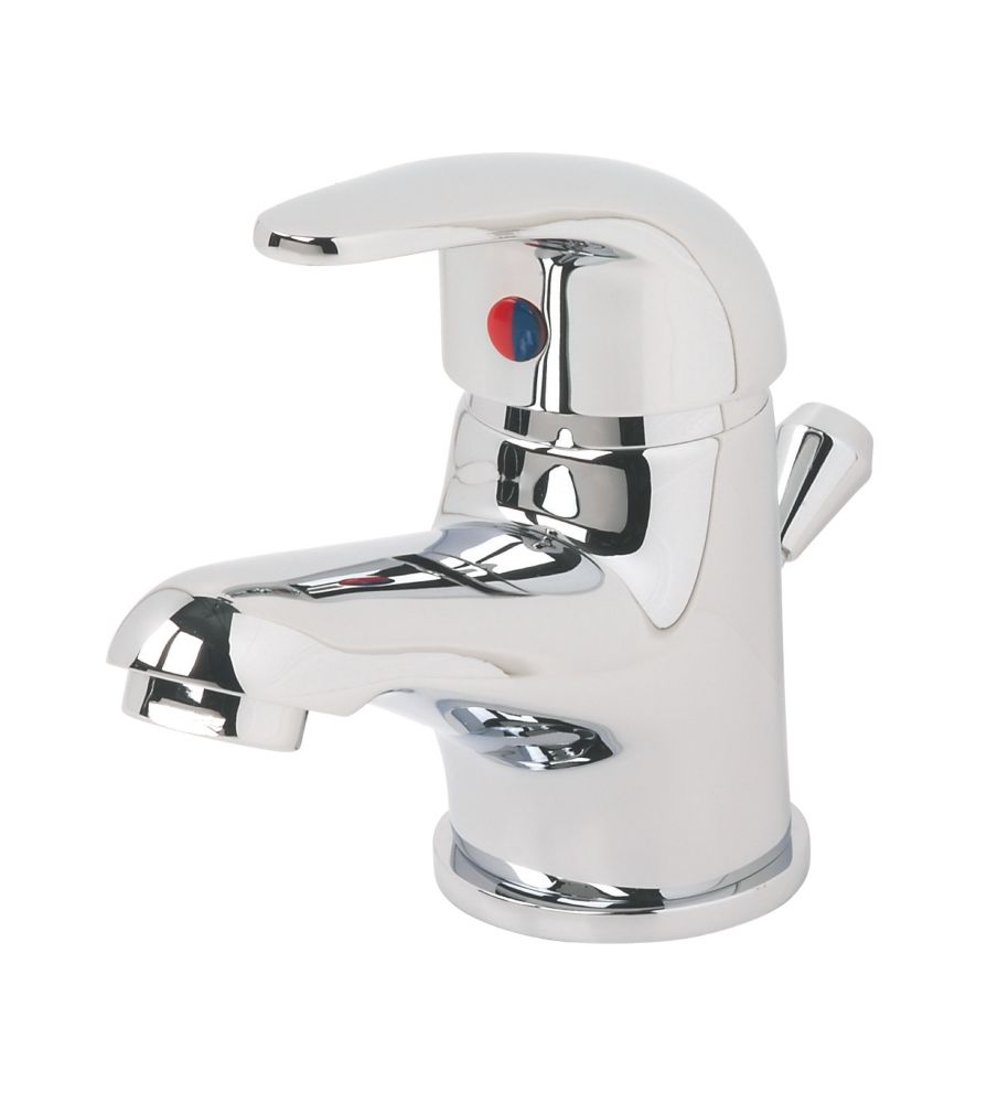 Swirl Conventional Mini Bathroom Basin Mixer Tap with PopUp Waste