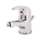 Swirl Conventional Chrome 113mm Cloakroom Lever Mono Basin Mixer Tap  With Pop-Up Waste