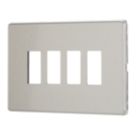 Contactum Lyric 4-Module Grid Faceplate Brushed Steel