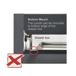 Essentials Black Self-Closing Roller Drawer Runners 450mm 2 Pack