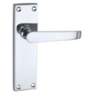 Smith & Locke  Fire Rated Latch Door Handles Pair Polished Chrome
