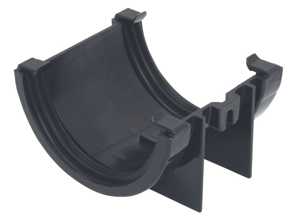 FloPlast UPVC Half Round Union Bracket Black 76mm Screwfix   72759 P