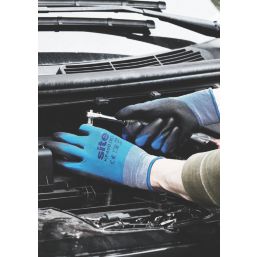 Site  Premium PU Gloves Blue/Black Large