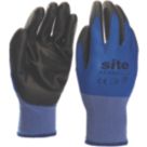 Site  Premium PU Gloves Blue/Black Large
