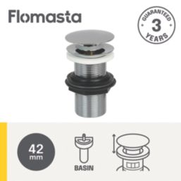 Flomasta Unslotted Pop Up Basin Waste Chrome-Plated Brass 32mm