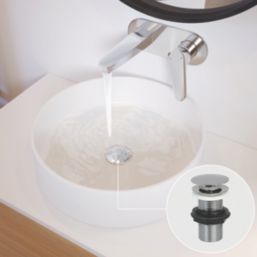 Flomasta Unslotted Pop Up Basin Waste Chrome-Plated Brass 32mm