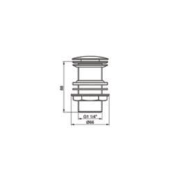 Flomasta Unslotted Pop Up Basin Waste Chrome-Plated Brass 32mm