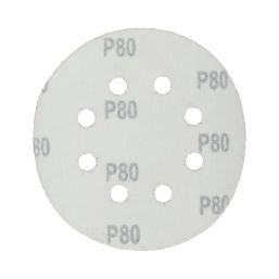Flexovit  A203F 80 Grit 8-Hole Punched Multi-Material Sanding Discs 125mm 6 Pack