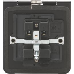 Knightsbridge FPR7UMB 13A 1-Gang Unswitched Floor Socket Matt Black with Black Inserts