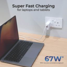 Masterplug 3-Outlet Type A & C Plug-In USB Charger 3.35A