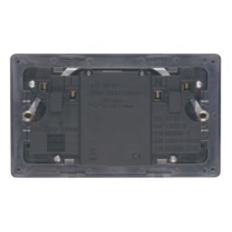 Varilight  13AX 2-Gang Unswitched Socket + 2.1A 10.5W 2-Outlet Type A USB Charger Jet Black with Black Inserts