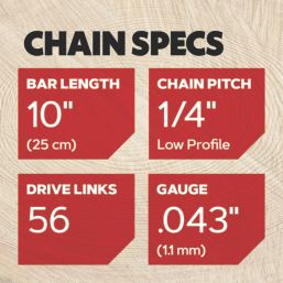 Oregon 24AP056E 25cm Chainsaw Chain 1/4" x 0.043" (1.1mm)