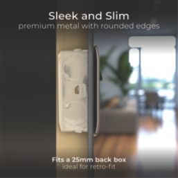 British General Nexus Metal 13A 1-Gang SP Switched Socket + 3A 18W 2-Outlet Type A & C USB Charger Black Nickel with Black Inserts