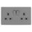 Arlec  13A 2-Gang SP Switched Socket Grey  with Colour-Matched Inserts