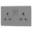 Arlec  13A 2-Gang SP Switched Socket Grey  with Colour-Matched Inserts