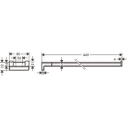 Hansgrohe AddStoris Twin-Handle Towel Holder Polished Gold Optic 80mm x 445mm x 32mm