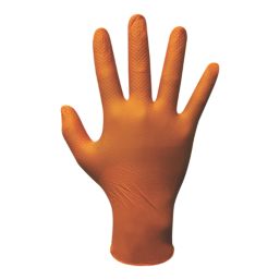 Site SDG310 Nitrile Powder-Free Disposable Grip Gloves Orange X Large 50 Pack