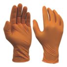 Site SDG310 Nitrile Powder-Free Disposable Grip Gloves Orange X Large 50 Pack