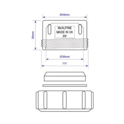 McAlpine S23U Multifit Blanking Plug White 32mm