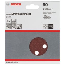 Bosch C430  60 Grit 8-Hole Punched Multi-Material Sanding Discs 125mm 5 Pack