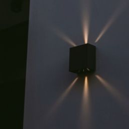 Lutec Gemini Beams Outdoor LED Wall Light Black 7.5W 350lm