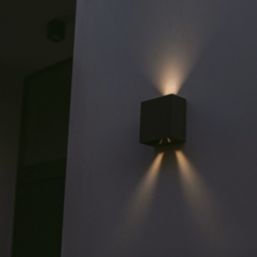 Lutec Gemini Beams Outdoor LED Wall Light Black 7.5W 350lm