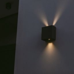 Lutec Gemini Beams Outdoor LED Wall Light Black 7.5W 350lm