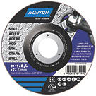 Norton  Grinding Disc 4 1/2" (115mm) x 6.4 x 22.23mm 5 Pack