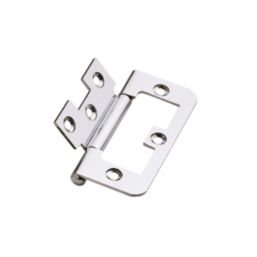 Smith & Locke Polished Chrome  Flush Hinges 75mm x 55mm 2 Pack
