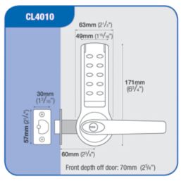 Codelocks CL4010 SS  Electronic Medium Duty Push-Button Lock Tubular Latch