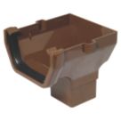 FloPlast  uPVC Square Stop End Outlet Brown 114mm x 65mm