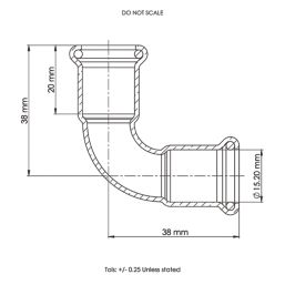 Flomasta  Copper Press-Fit Equal 90° M-Profile Elbows 15mm 10 Pack