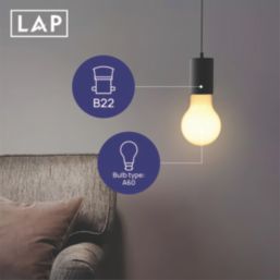 LAP  B22 A60 LED Light Bulb Milky 806lm 3.8W 2 Pack