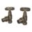 ETAL Rotor 10mm x 1/2" Antique Brass Angled Designer Manual Radiator Valve Head & Body  2 Pack