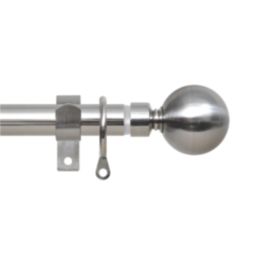 Renaissance Brushed Nickel Curtain Pole 19/16mm x 120-210cm