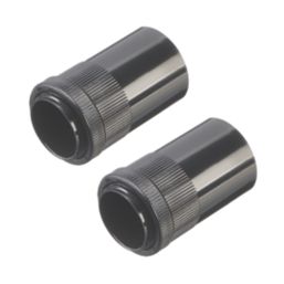 Deta TTE Male Conduit Adaptors 25mm Black 2 Pack