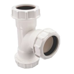 FloPlast WC23 Universal Compression Waste Equal Tee White 40mm