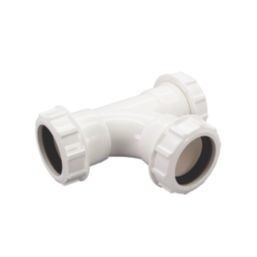 FloPlast WC23 Universal Compression Waste Equal Tee White 40mm