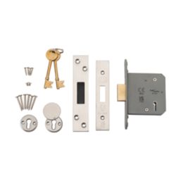 Smith & Locke Fire Rated  5 Lever Polished Brass Deadlock 76mm Case - 57mm Backset